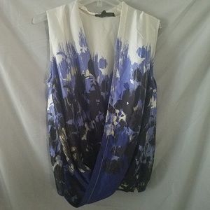 NWT Kenneth Cole Sleeveless Wrap Blouse
